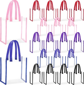 20 Pack Clear PVC Bags Stadium Approved Clear Tote Bag with Handle Reusable Clea - Picture 1 of 7
