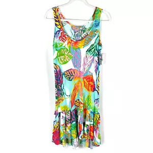 Jams World Hacienda Hawaii Dress Multicolor Tiered Sleeveless Tropical Sz S - Picture 1 of 7