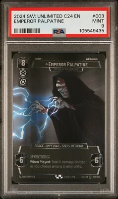 2024 Star Wars Unlimited Convention Exclusive #3 Emperor Palpatine PSA 9 SDCC - Image 1 of 2