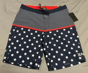 Pantalones Cortos Hurley Board Para Hombre Talla 32 Patriótico 4 de Julio EE. UU. - Imagen 1 de 3