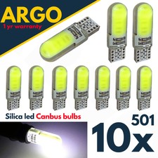 10 x T10 501 W5W CAR SIDE LIGHT BULBS ERROR FREE CANBUS WEDGE LED XENON 12V HID 