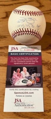 JIM PALMER Autographed Signed Rawlings OML Baseball JSA 1973,75,76 Cy/HOF insc. - Image 1 of 3