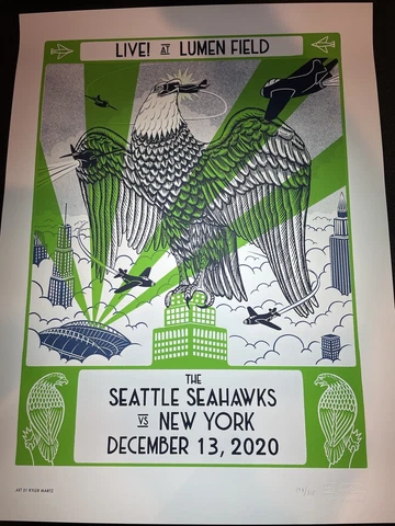 Seattle Seahawks 2020 Game Day Poster New York Jets •Limited Edition• 148 of 315 Cover