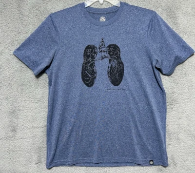 Camisa REI Coop Para Hombres L Azul Secado Rápido Manga Corta Camiseta Gorpcore Athleisure Foto 1 de 4