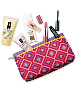 Clinique Skincare & Makeup 7 pcs Deluxe Travel Size with Cosmetic Bag - *NEW* - Picture 1 of 7