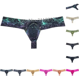 Herren Tanga Boxer Bikini Unterwäsche Bequem Glänzend Mini Trunks Low-Rise Posing Slip - Bild 1 von 51