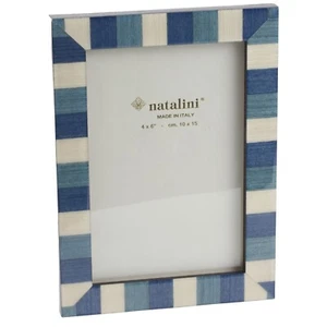 Natalini 4" x 6" Foto Bilderrahmen Display Intarsien Blau Quadratisch Made in Italy - Bild 1 von 5