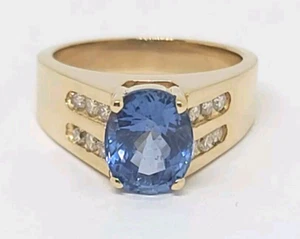 LeVian 14K Yellow Gold Natural Diamond & Sapphire Ring Size 6.75 MSRP $10,500 - Picture 1 of 8