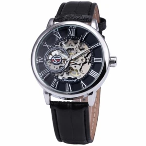 FORSINING 838 mechanische Montre Homme Luxus Leder Automatik Skelett Uhr - Bild 1 von 28