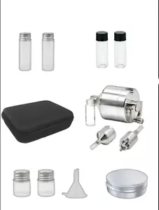 New Metal Powder Grinder Spice Hand Mill Funnel Snuff with Threaded Vial Pack - Picture 1 of 7