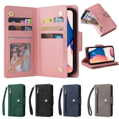 For iPhone 17 15 12 11 13 14 X 8 7 6 Luxury Leather Wallet Phone Case Flip Cover - Image 1 of 4