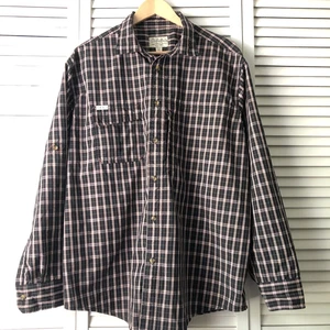 Cabelas Mens Long Sleeve Button Up Plaid Shirt Zip Pocket Roll Tab Sleeves XL - Picture 1 of 10