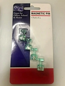 MAGNETIC PINS FRIDGE MAGNETS X 12 CRYSTAL GREEN PHOTO BOARD | HYT - Picture 1 of 3