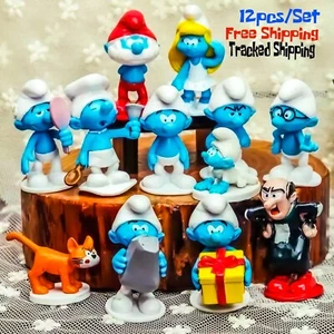 Smurfs Cake Toppers birthday cake figures toys decoration baking kids 12pcs - Picture 1 of 3