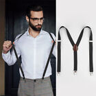 Men Suspenders High Elastic Adjustable Straps Suspender Y Back Trousers Braces