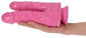 Dildo doppia penetrazione fallo vaginale anale realistico pene finto con ventosa - Imagen 1 de 5