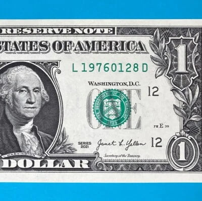 1976 January 28 : L 19760128 D BIRTHDAY NOTE $1 One Dollar Bill *UNC* - Image 1 of 4