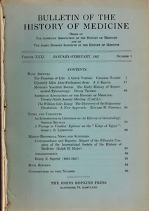 Complete 6 Issues: 1957 BULLETIN OF THE HISTORY OF MEDICINE, Johns Hopkins Inst. - Picture 1 of 1