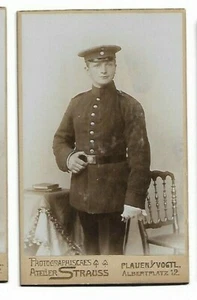 Vintage CDV - Unbekannter Mann in Uniform, Foto von Strauss, Albertplatz (3396) - Bild 1 von 2