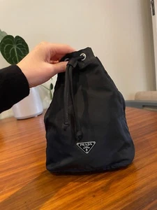 Prada Tessuto Nylon black drawstring pouch - Picture 1 of 10
