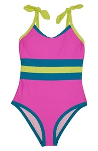 Beach Lingo 2534 Venice Beach Color-Block One-Piece Big Kids Size 12 - Picture 1 of 1