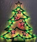 Lighted Christmas Tree Silhouette for Window/Wall w/Star 18" X 14" 