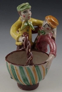 VIETRI 1930's POTTERY FIGURAL 2 MAN WITH BASKET FIGURINE DOLKER VINTAGE #59 - Picture 1 of 5
