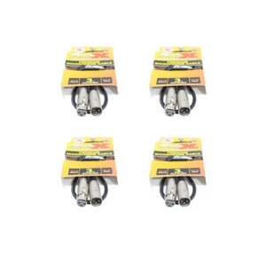 4 Pack-Pro X 3 Ft. Balanced XLR3-F to XLR3-M Premium Audio Microphone Cable - Picture 1 of 6