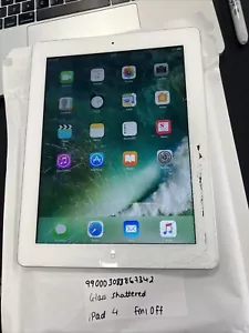 Apple iPad 4th Gen 16GB, WIFI, 9.7in - White, Silver Cracked - Picture 1 of 4