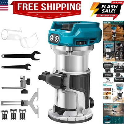 Enrutador de madera compacto inalámbrico para Makita 18V BatteryBare Tool, tallado 1/4" Co... Foto 1 de 4