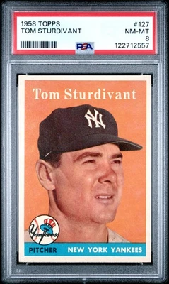 1958 TOPPS #127 TOM STURDIVANT PSA 8 - Image 1 of 2