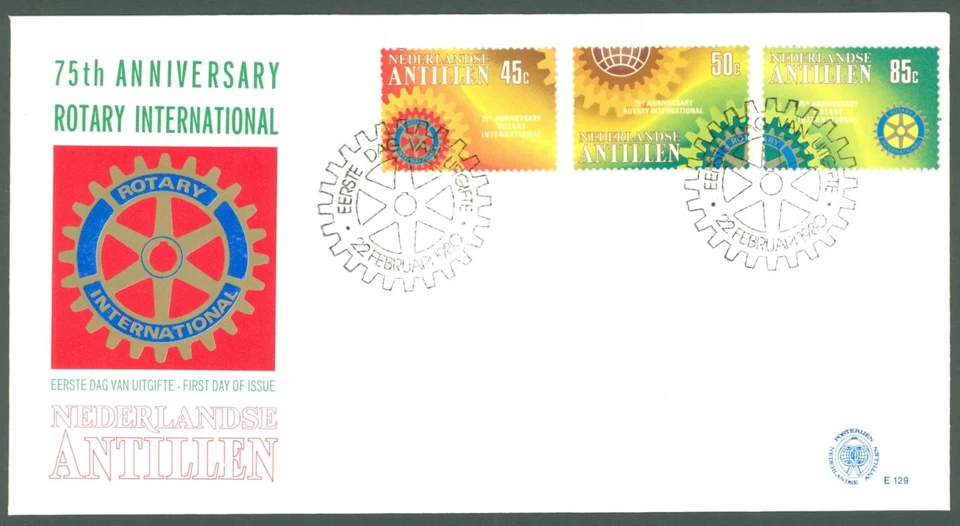 Colonies E84 Netherlands Antilles 1980 FDC 3v Rotary International Organization - Image 1 of 1
