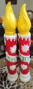 PAIR OF 1973 EMPIRE NOEL LIGHTED BLOW MOLD CANDLES - Picture 1 of 9