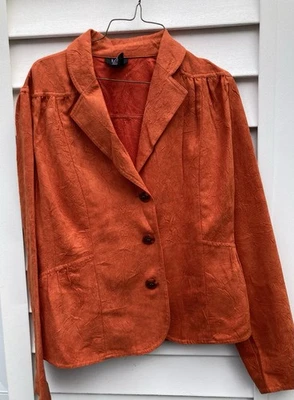 Chaqueta Camisa Mujer Naranja Abotonada Talla XL R.Q.T Ajustada Perfecta Para Otoño Foto 1 de 4