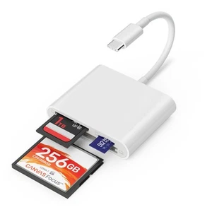 USB C SD Card Reader for iPhone 15/Mac/iPad, 3-Slot USB Type C to CF/SD/TF Ca... - Picture 1 of 6