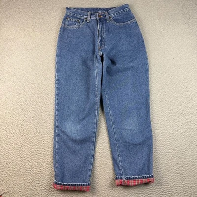 L.L. BEAN Jeans 12 Regular Flannel Lined Double L Relaxed Fit Straight Leg Denim - Image 1 of 4