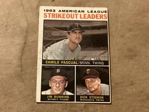1964 Topps #6 Pascual/Bunning/Stigman AL Strikeout Leaders - EX+ - Lite Corner - Picture 1 of 2