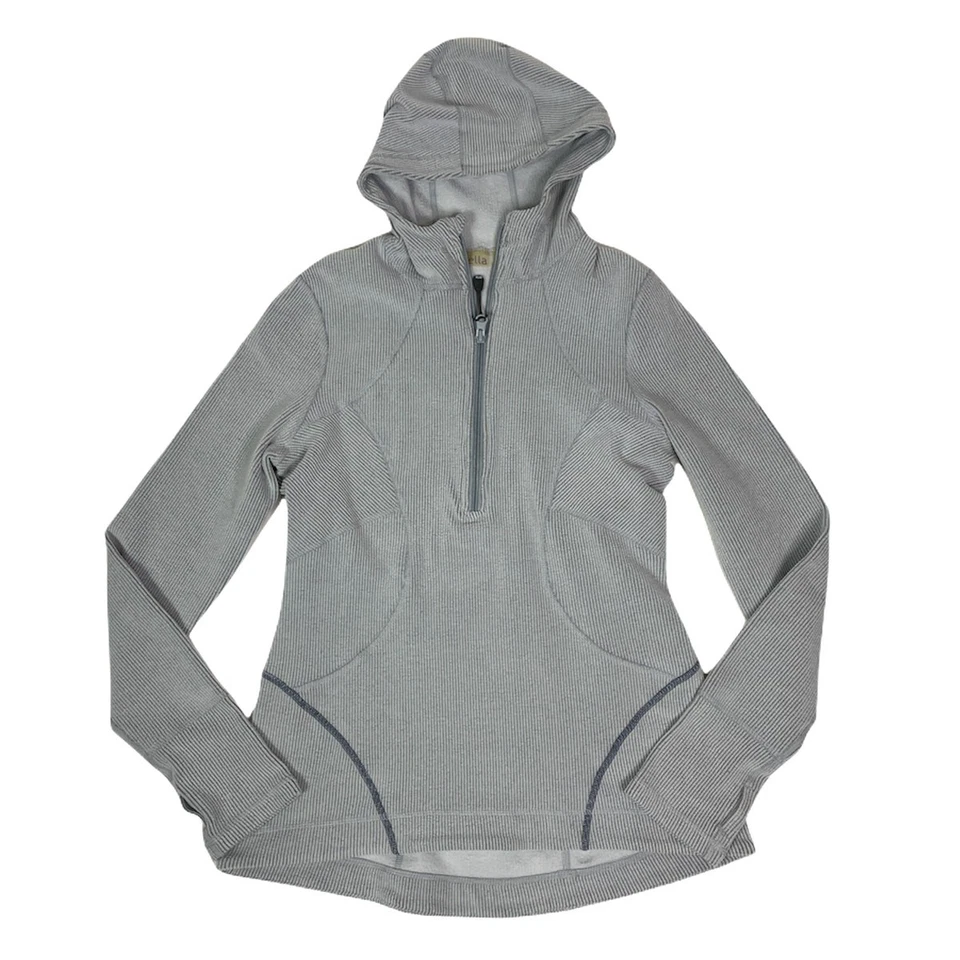 Zella gray 1/4 zip hooded sweater small - Image 1 of 4