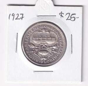 AUSTRALIAN: 1927 PRE-DECIMAL KGV PARLIAMENT HOUSE FLORIN 92.5% SILVER COIN #3691 - Bild 1 von 2