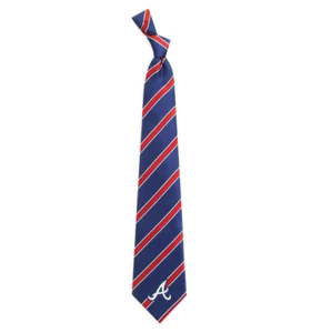 Atlanta Braves Eagles Wings Navy Blue Mens Woven Polyester Necktie - Picture 1 of 1