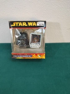 Star Wars 2005 Kurt S. Adler Boxed 2 Piece Holiday Ornament Set Darth Vader - Picture 1 of 6