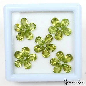 18,50 kt/25 Stck. Natürliche Unbehandelte Grüne Peridot Birne Kalibriert 7 x 5 mm Edelsteine Posten - Bild 1 von 3