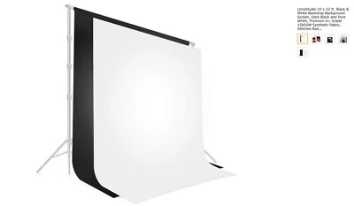 LimoStudio 10 pies X 12 pies Chromakey en blanco y negro estudio de fotografía de video  Foto 1 de 3