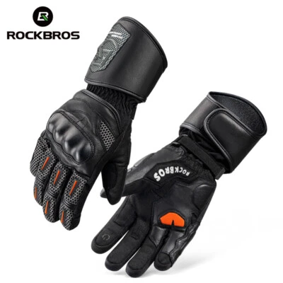 ROCKBROS Invierno Motocicleta Dedo Completo Guantes Pantalla Táctil Guantes de Montar a Prueba de Viento Foto 1 de 4