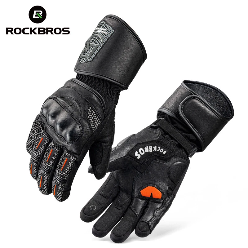 ROCKBROS Invierno Motocicleta Dedo Completo Guantes Pantalla Táctil Guantes de Montar a Prueba de Viento Foto 1 de 4