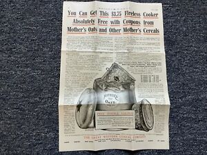 1909 “MOTHER’S OATS FIRELESS COOKER”-GRAPHIC ADVERTISING CIRCULAR + LETTER