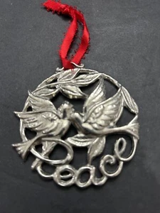 Lenox Kirk Stieff Peltro Decorazione Natalizia Colombe della Pace - Foto 1 di 3