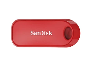 SanDisk Cruzer Snap 32GB Flash Drive - czerwony, SDCZ62-032G-G35R z brelokiem - Zdjęcie 1 z 5