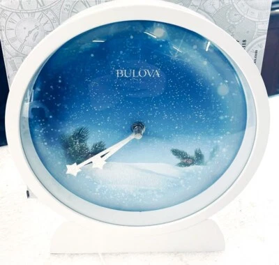 BULOVA - NEW WINTER WONDERLAND MANTLE CLOCK WITH 12 CHRISTMAS MELODIES B1877 - Image 1 of 2