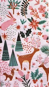 ZWEI individuelle Papier Gast Decoupage Servietten - 2256 Weihnachten Rentier Wald - Bild 1 von 2